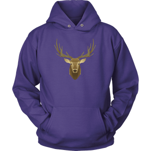 Deer Portrait, Real T-shirt Unisex Hoodie Purple S