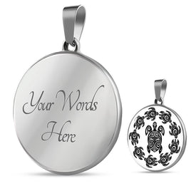 Peaceful Tribal Turtles White Background