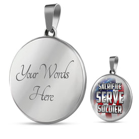 Sacrifice, Serve, Soldier(silver) | Circle Necklace