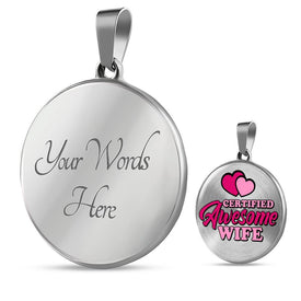 Certified Awesome Wife Circle Necklace