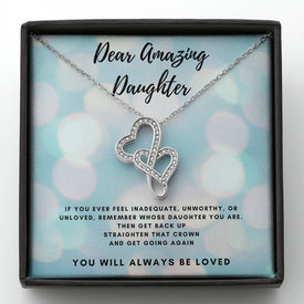 Amazing Daughter, Dual Heart Necklace