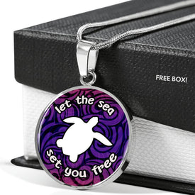 Let the Sea Set You Free White Background Jewelry 