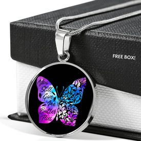 Butterflies Color Circle Necklace Jewelry 