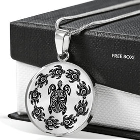 Peaceful Tribal Turtles Clear Background Jewelry 