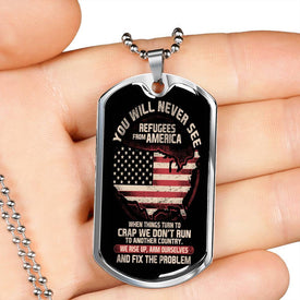 Never Run Dog Tag
