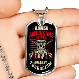 Armed Americans Against Terrorism Dog Tag