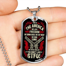 Beer, Meat, Guns, America Dog Tag