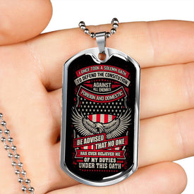 Defend the Constitution From All Enemies Dog Tag