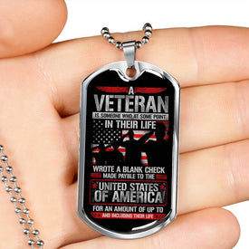 Veteran Wrote a Blank Check Dog Tag