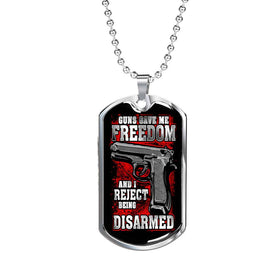 Guns Give Freedom Dog Tag Jewelry 