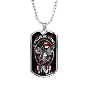 United We Stand Divided We Fall Dog Tag Jewelry 