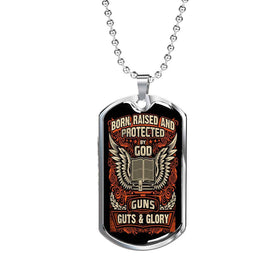 Protected by God and Guns Dog Tag Jewelry 