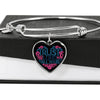 Trust in the Lord Bangle with Heart Charm Black Jewelry 