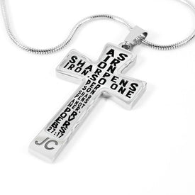 Proverbs 27:17 Premium Cross, Black