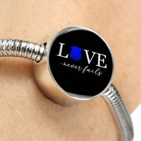 Love Never Fails, Police Circle with Durable Steel Bracelet