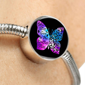 Butterflies Color Circle with Durable Steel Bracelet