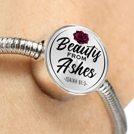 Beauty From Ashes White Circle with Durable Steel Bracelet