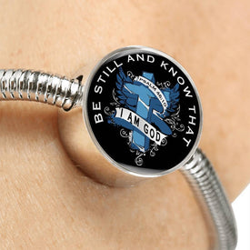 Be Still, Clear Background Circle with Durable Steel Bracelet