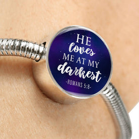 Loves me at my Darkest Color Circle with Durable Steel Bracelet
