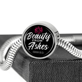 Beauty From Ashes Black Circle with Durable Steel Bracelet Jewelry 