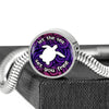 Let The Sea Set You Free, White Background Circle with Durable Steel Bracelet Circle Charm 