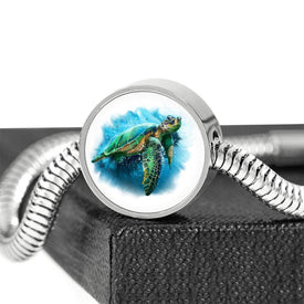 Epic Sea Turtle Charm | Premium Steel Bracelet Circle Charm 