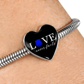 Love Never Fails, Police Heart Charm Bracelet