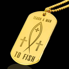 Teach A Man To Fish | 18k Gold Engraved