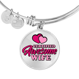 Certified Awesome Wife Circle Bangle Jewelry 