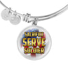 Sacrifice, Serve, Soldier(gold) | Circle Bangle Jewelry 
