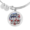 Sacrifice, Serve, Soldier(silver) | Circle Bangle Jewelry 