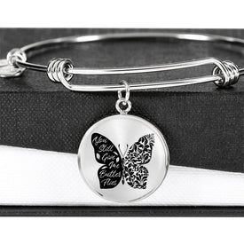 Butterflies Black and White Circle Bangle