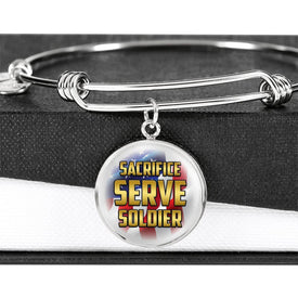 Sacrifice, Serve, Soldier(gold) | Circle Bangle