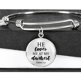 Loves me at my Darkest Circle Bangle