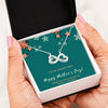 Coolest Mom Infinity Heart Necklace Jewelry 14k White Gold Finish 