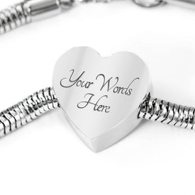 Trust in The Lord, Black Heart Charm Bracelet Jewelry S/M Bracelet & Charm Yes 