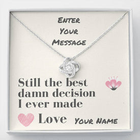 Best Decision Love Knot Necklace, Customize Your Special Message