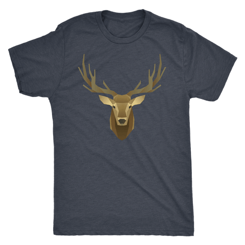 Image of Deer Portrait, Real T-shirt Next Level Mens Triblend Vintage Navy S