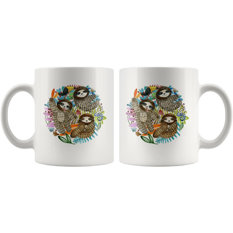 Image of Fun Watercolor Sloth Mugs Drinkware 
