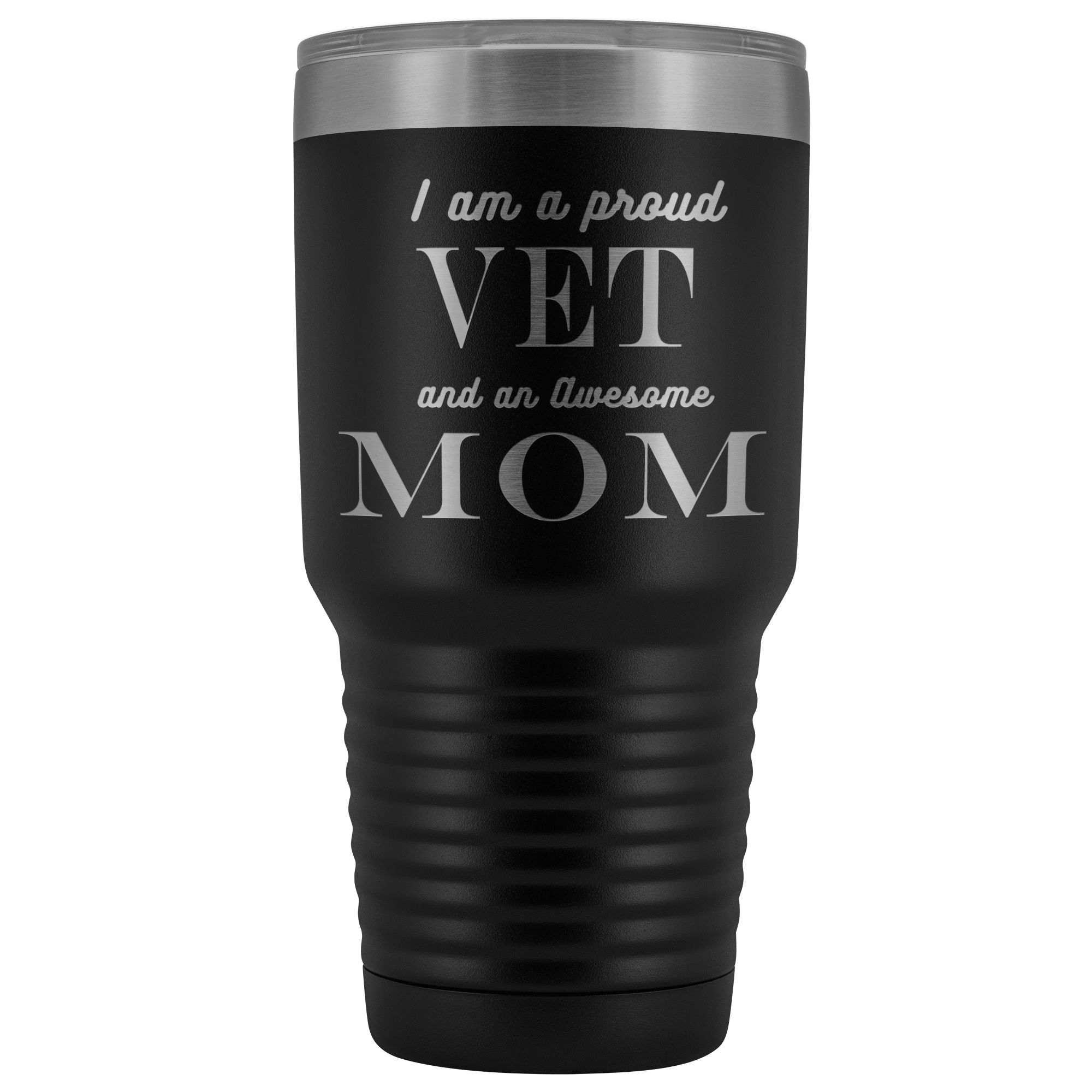 Proud Vet, Awesome Mom Tumblers Black 