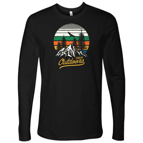 Image of Great Outdoors Shirts | Mens T-shirt Next Level Mens Long Sleeve Black S