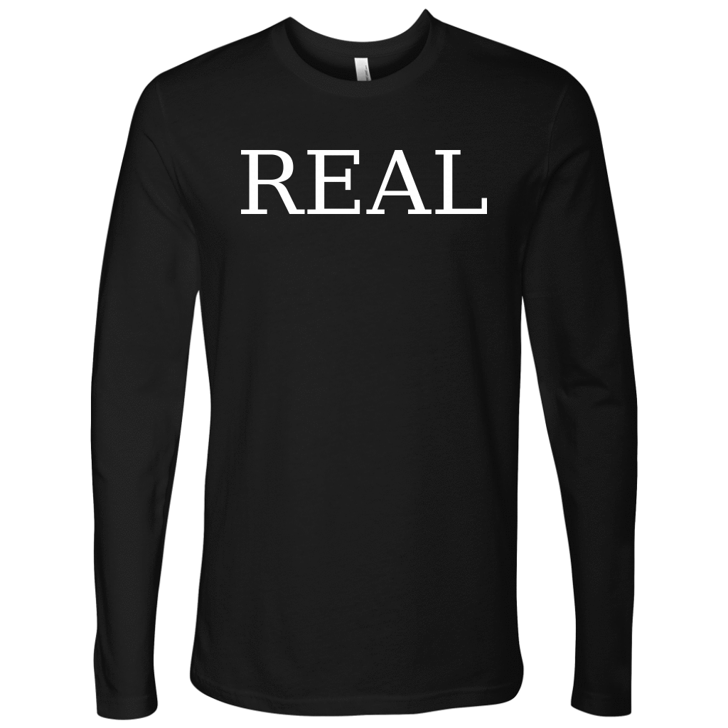 Real T-shirt Next Level Mens Long Sleeve Black S