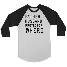 Father Husband Protector Hero Spartan Black