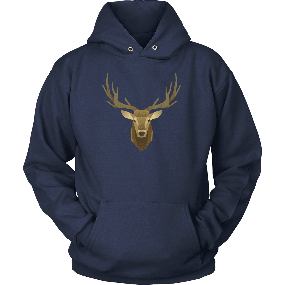 Deer Portrait, Real T-shirt Unisex Hoodie Navy S