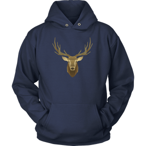 Deer Portrait, Real T-shirt Unisex Hoodie Navy S