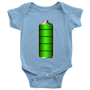 Fully Charged Onsies T-shirt Baby Bodysuit Light Blue NB