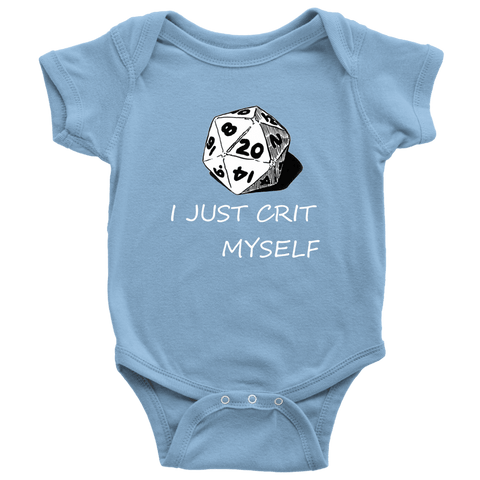 Image of I Just Crit Myself Onsies T-shirt Baby Bodysuit Light Blue NB