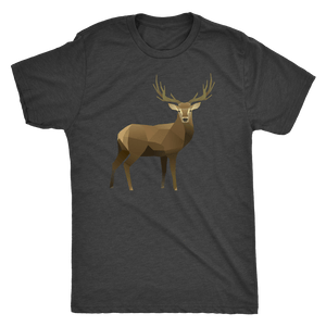 Real Polygonal Deer T-shirt Next Level Mens Triblend Vintage Black S