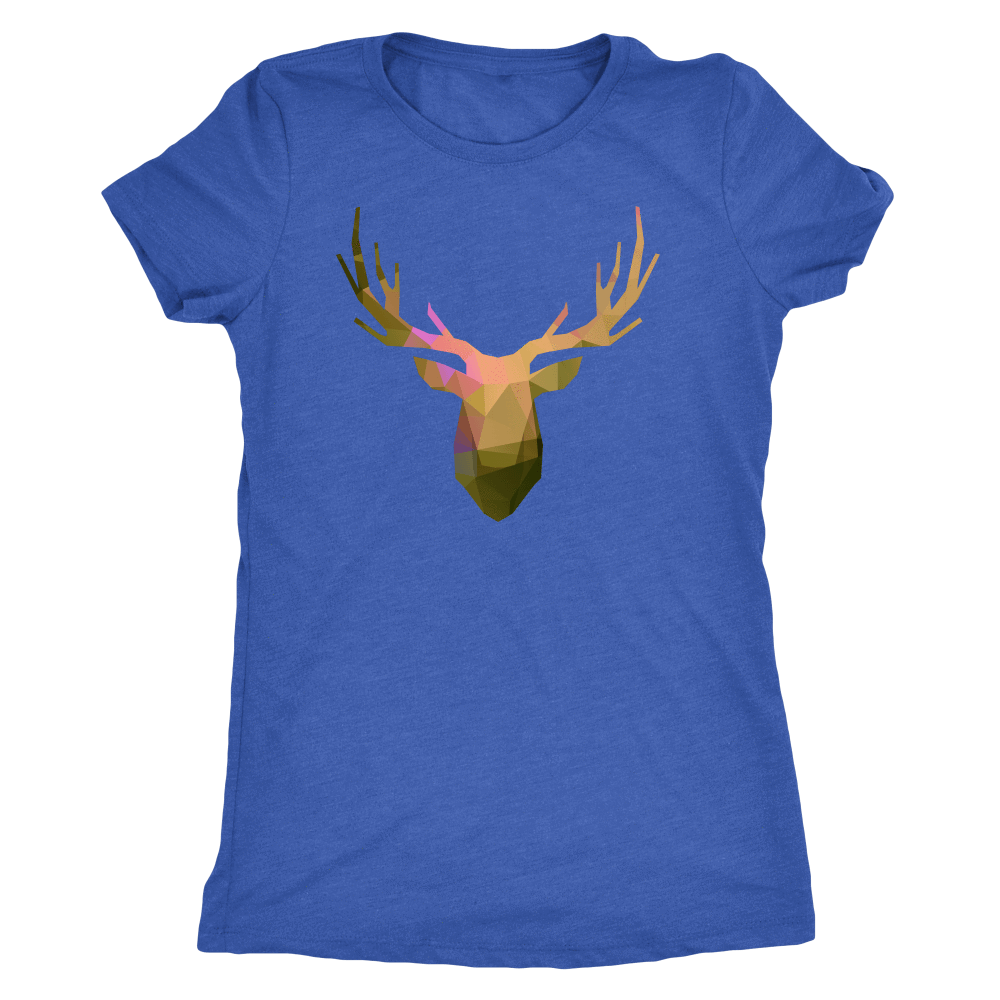 Deer Polygonal 2 T-shirt Next Level Womens Triblend Vintage Royal S