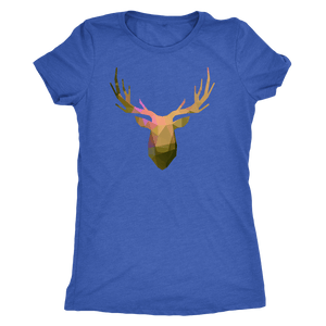 Deer Polygonal 2 T-shirt Next Level Womens Triblend Vintage Royal S
